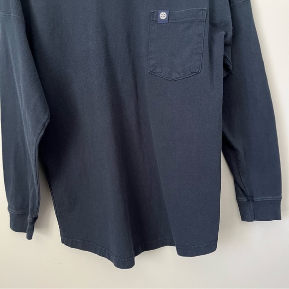 Simply Southern Collection Sail Away Navy Blue Oversized Long Sleeve Shirt Sz S - Picture 4 of 14